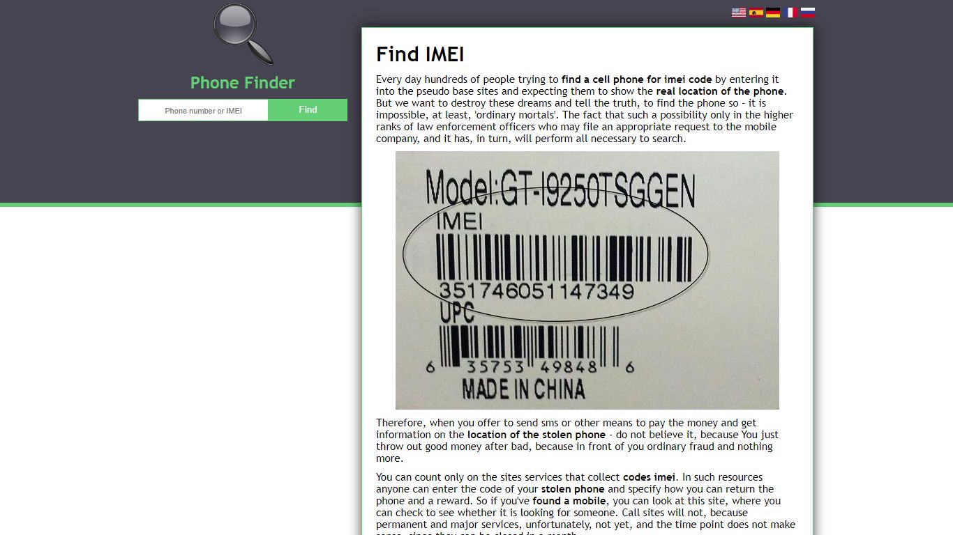 Find IMEI - my-phone-finder.com